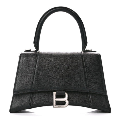 Balenciaga Grained Calfskin Small Hourglass Top Handle Bag Black 1 of 11