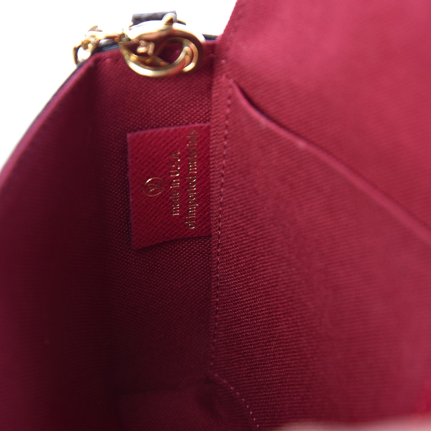 Monogram Pochette Felicie Chain Wallet Fuchsia