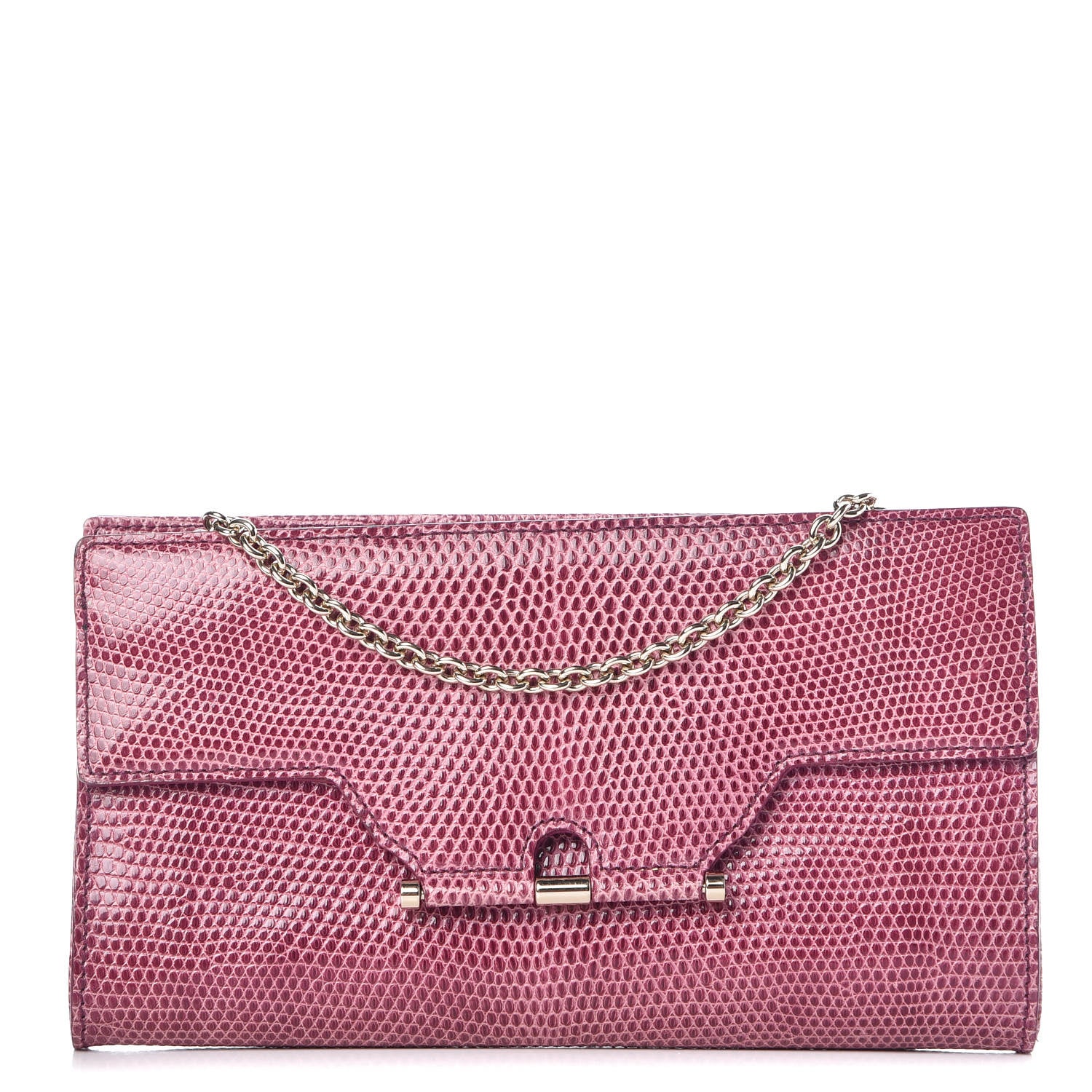 Saint Laurent Lizard Evening Clutch Pink 1 of 11