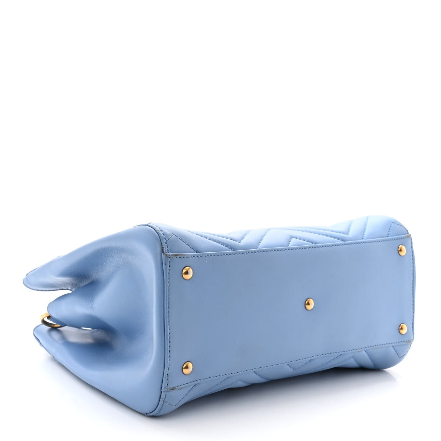 Calfskin Matelasse Small GG Marmont Tote Clear Sky Blue