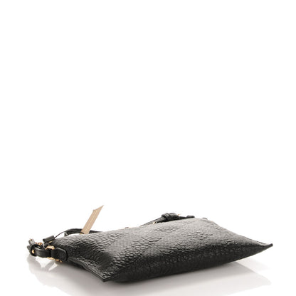Burberry Signature Grain Calfskin Check Embossed Peyton Crossbody Clutch Bag Black 4 of 6