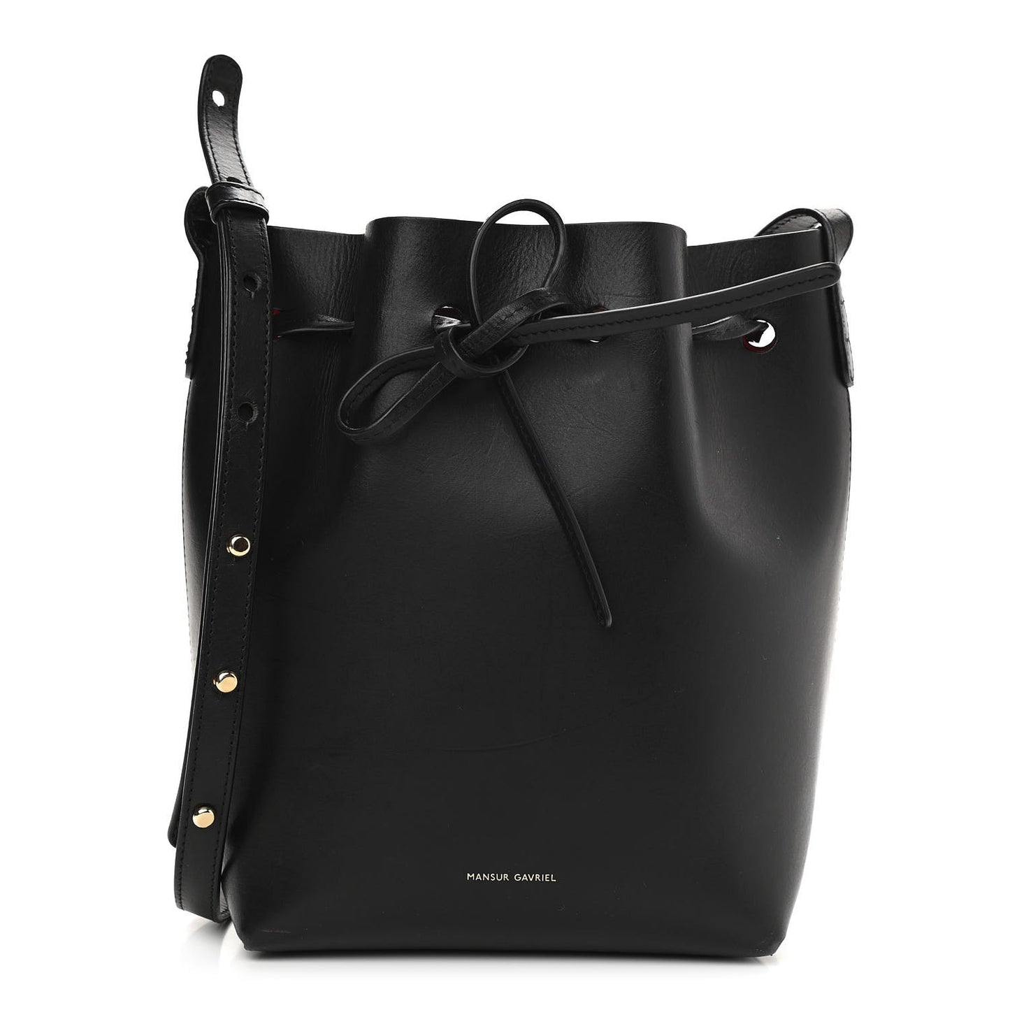 Calfskin Mini Bucket Bag Black Flamma