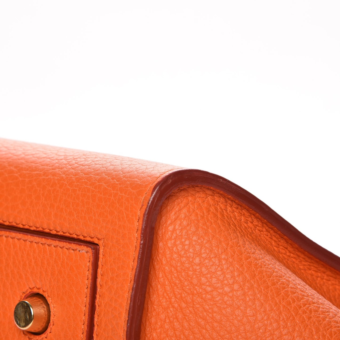 Crisped Calfskin Small Tie Knot Tote Bright Orange