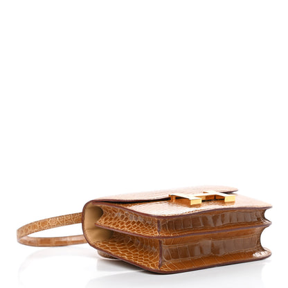 Hermes Shiny Alligator Constance 18 Tabac Camel 4 of 24