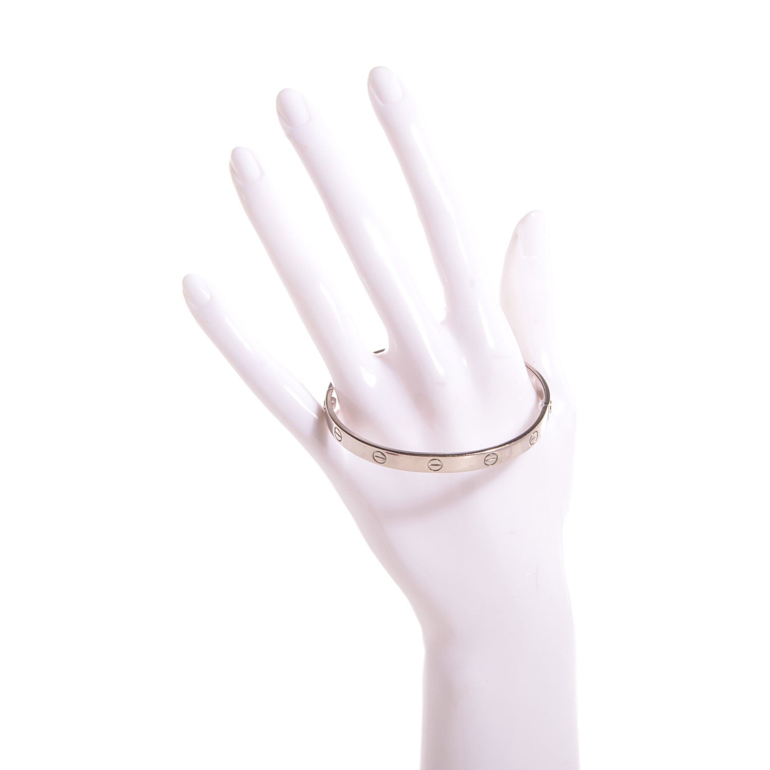 Cartier 18K White Gold LOVE Bracelet 19 2 of 5