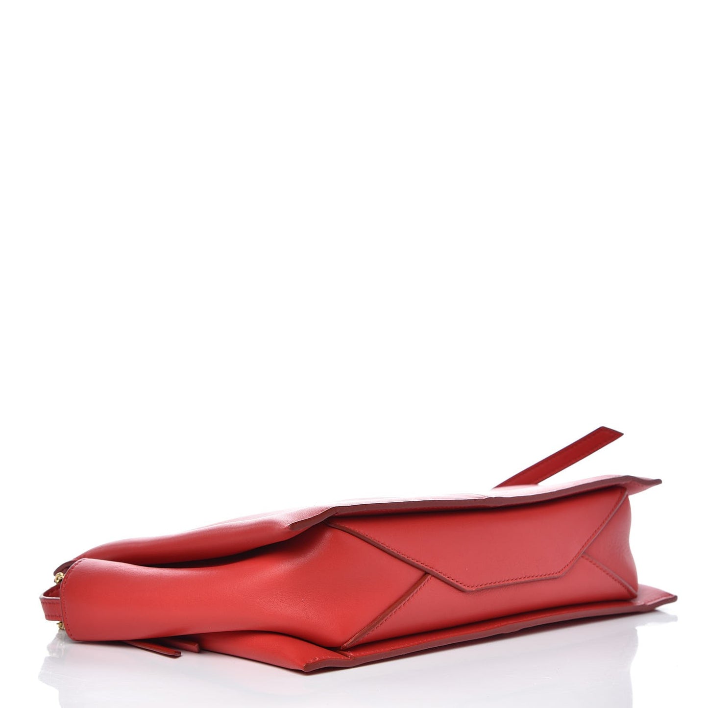 Supple Natural Calfskin Tri-Fold Clutch Coquelicot