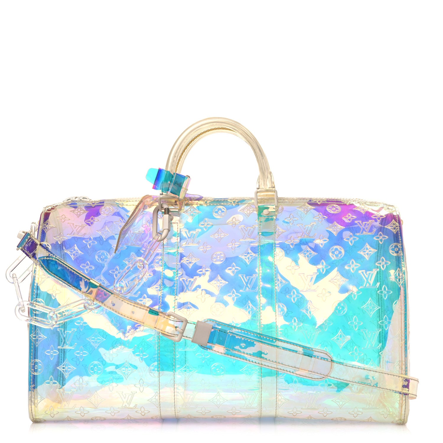 Louis Vuitton PVC Monogram Keepall Bandouliere 50 Iridescent Prism 1 of 9