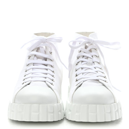 Hermes Canvas Calfskin Mens Climb Sneakers 42.5 White 2 of 9