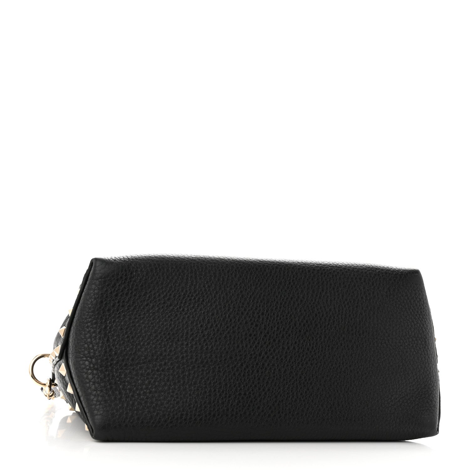 Valentino Garavani Pebbled Calfskin Rockstud Single Handle Flap Bag Black 4 of 9