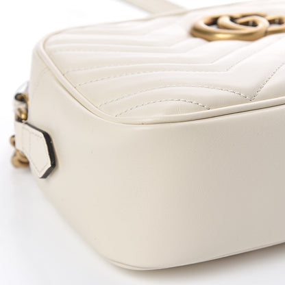 Gucci Calfskin Matelasse Small GG Marmont Chain Shoulder Bag White 5 of 10