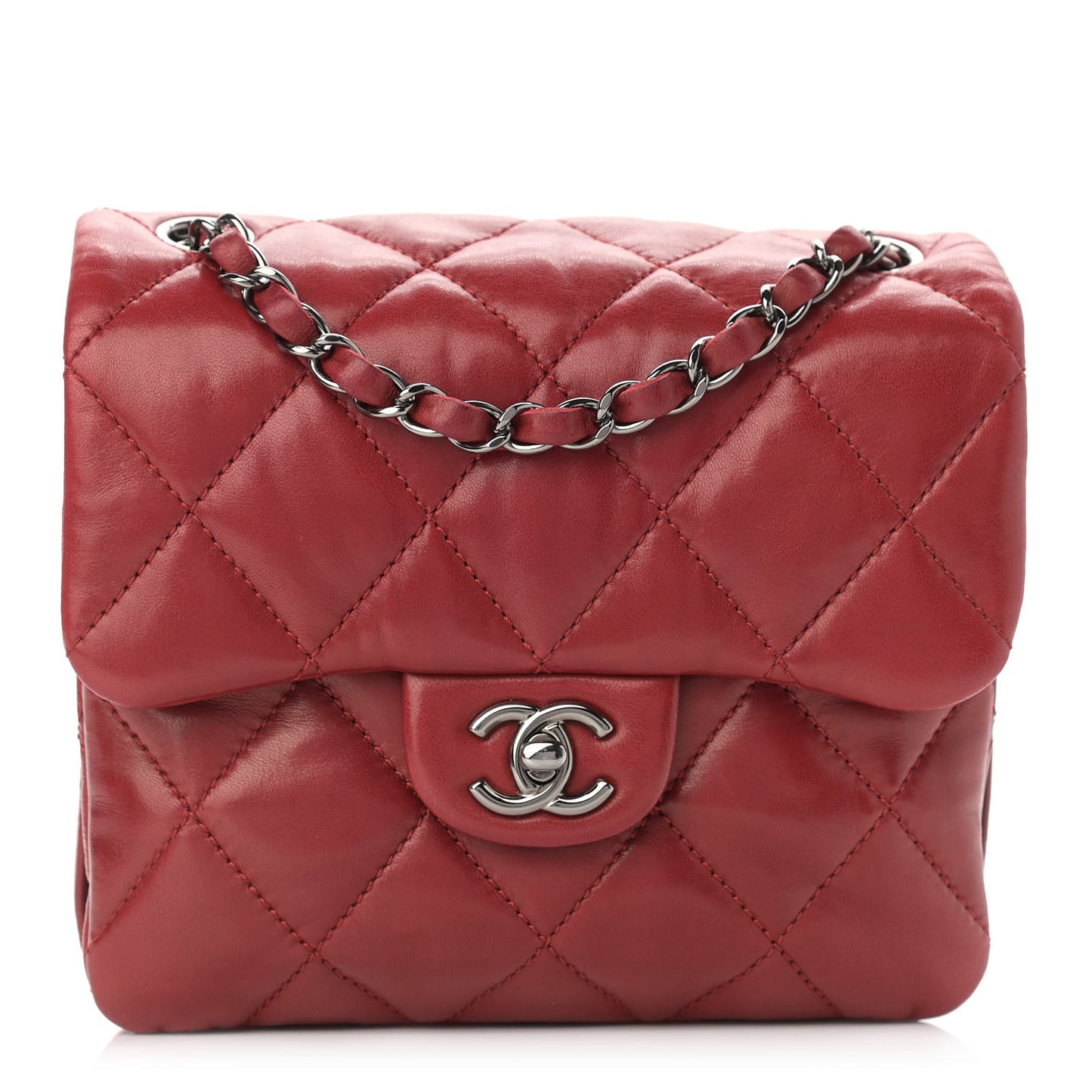Lambskin Quilted Mini Chanel 3 Flap Red