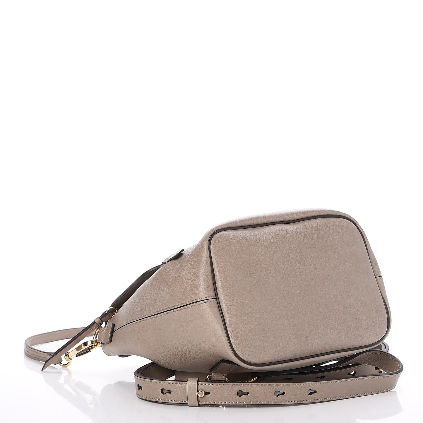 Suede Calfskin Small Faye Backpack Motty Grey