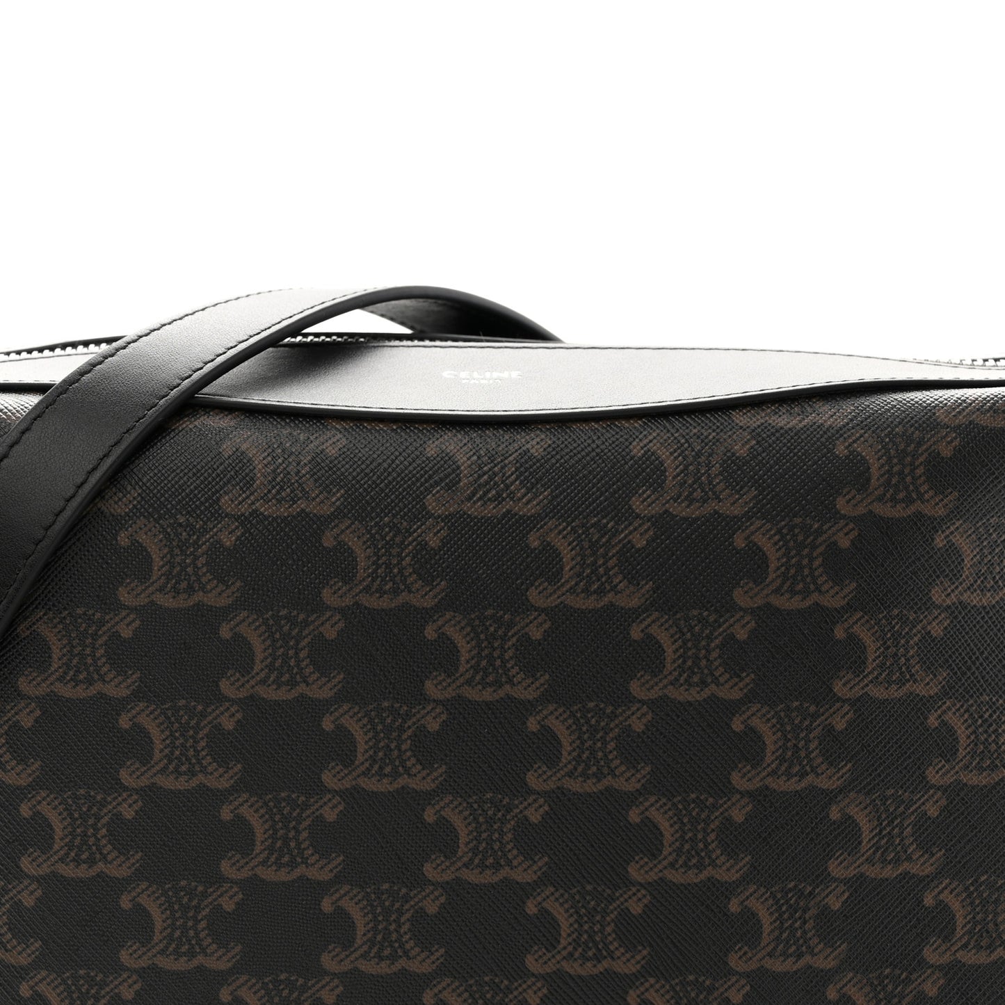 Triomphe Canvas Calfskin Harry Crossbody Bag Black