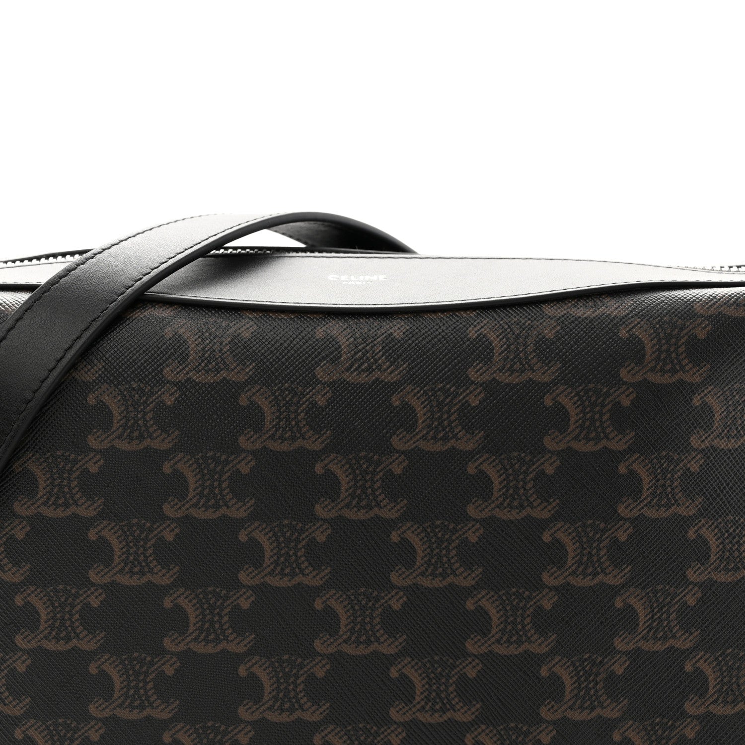 Celine Triomphe Canvas Calfskin Harry Crossbody Bag Black 8 of 11