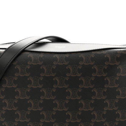 Celine Triomphe Canvas Calfskin Harry Crossbody Bag Black 8 of 11