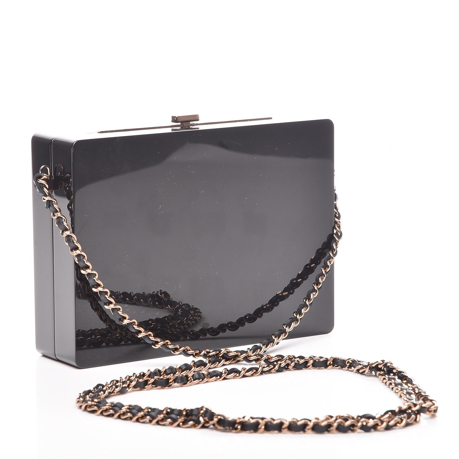 Chanel Plexiglass Crystal CC Minaudiere Clutch Black Copper 3 of 9