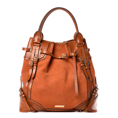 Burberry Suede Calfskin Large Whipstitch Tote Brown 1 of 17