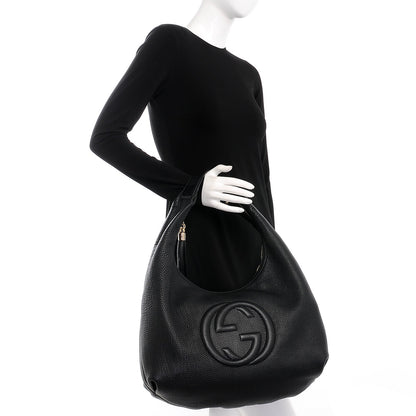 Gucci Pebbled Calfskin Large Soho Hobo Black 2 of 7