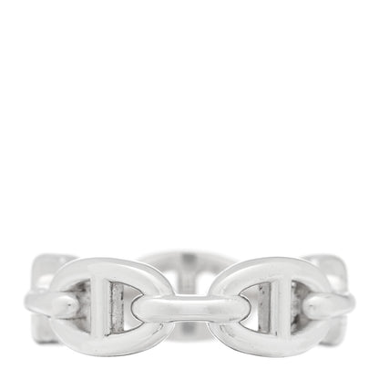 Hermes Sterling Silver PM Chaine d'Ancre Enchainee Band Ring 56 7.75 3 of 5
