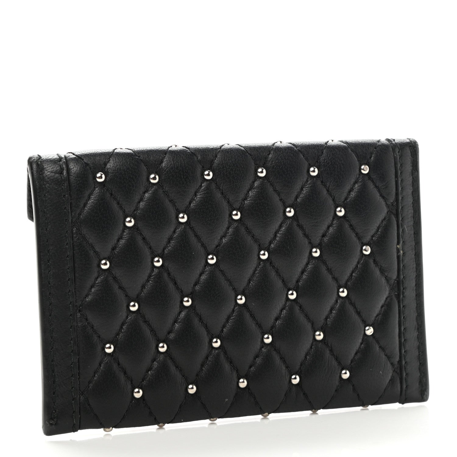 Alexander McQueen Nappa Studded Skull Envelope Card Holder Black 3 of 9
