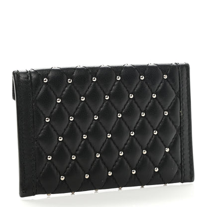 Alexander McQueen Nappa Studded Skull Envelope Card Holder Black 3 of 9