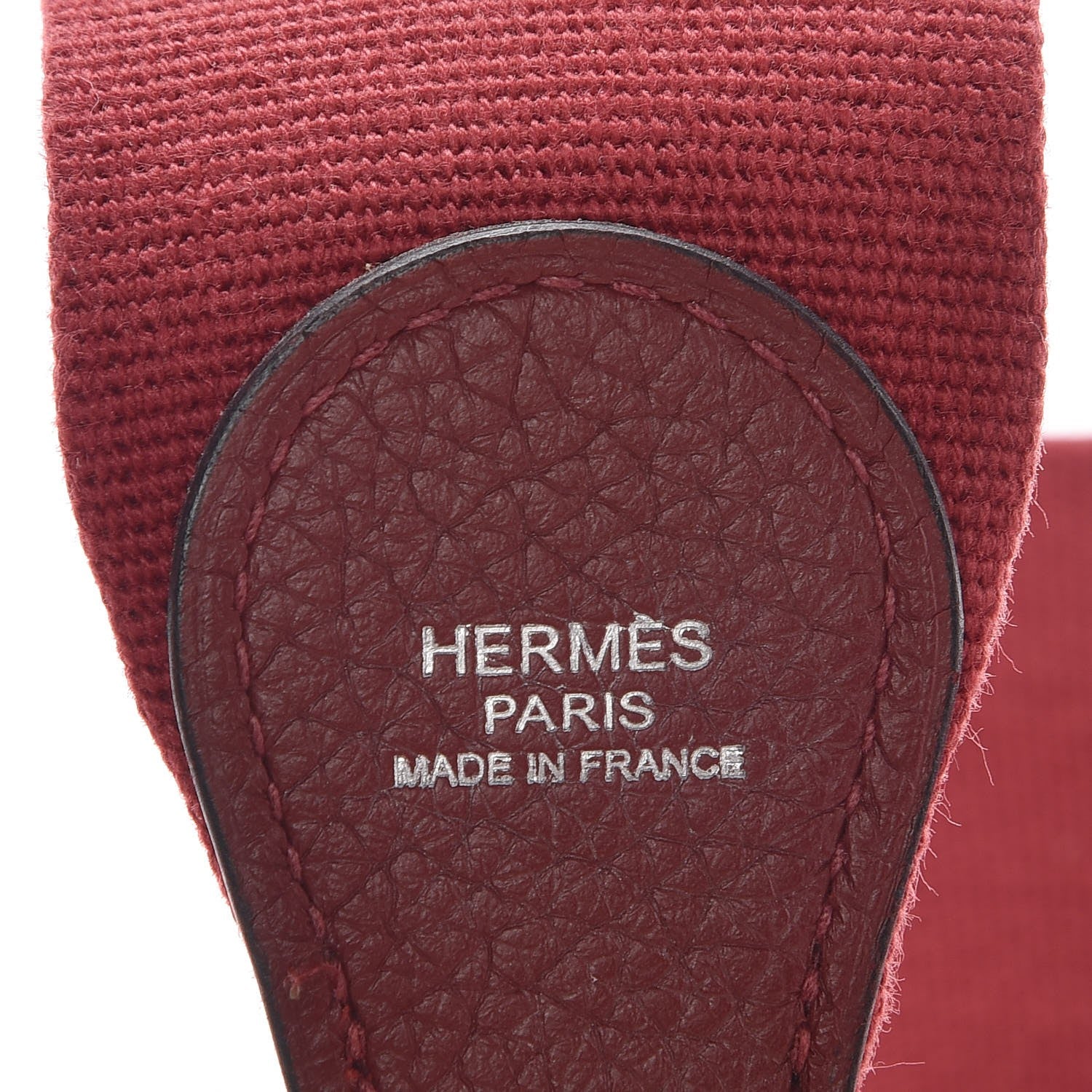 Hermes Toile Taurillon Clemence Shoulder Strap Rouge H 3 of 5