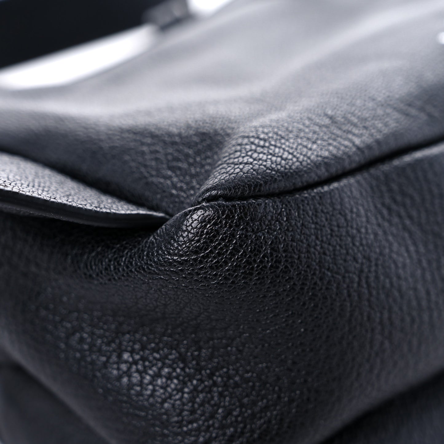 Pebbled Calfskin Beaded Rockstud Belt Bag Black