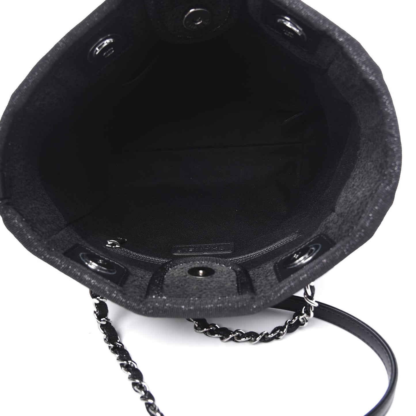Lurex Boucle Mini Deauville Tote Black