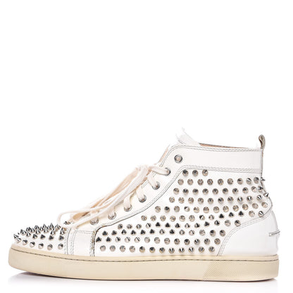 Christian Louboutin Patent Louis Spikes Flat Sneakers 44 White 1 of 16