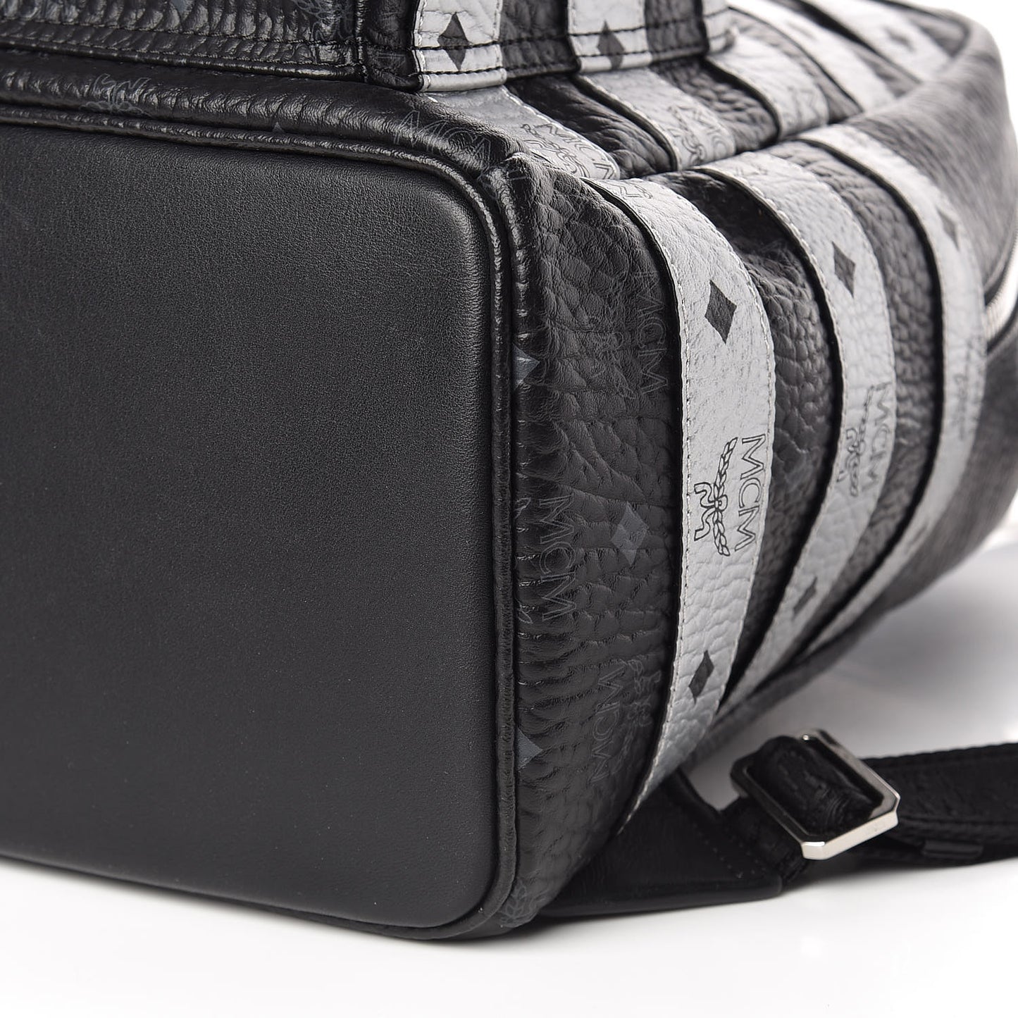 Metallic Visetos Striped Medium Stark Backpack Silver Black