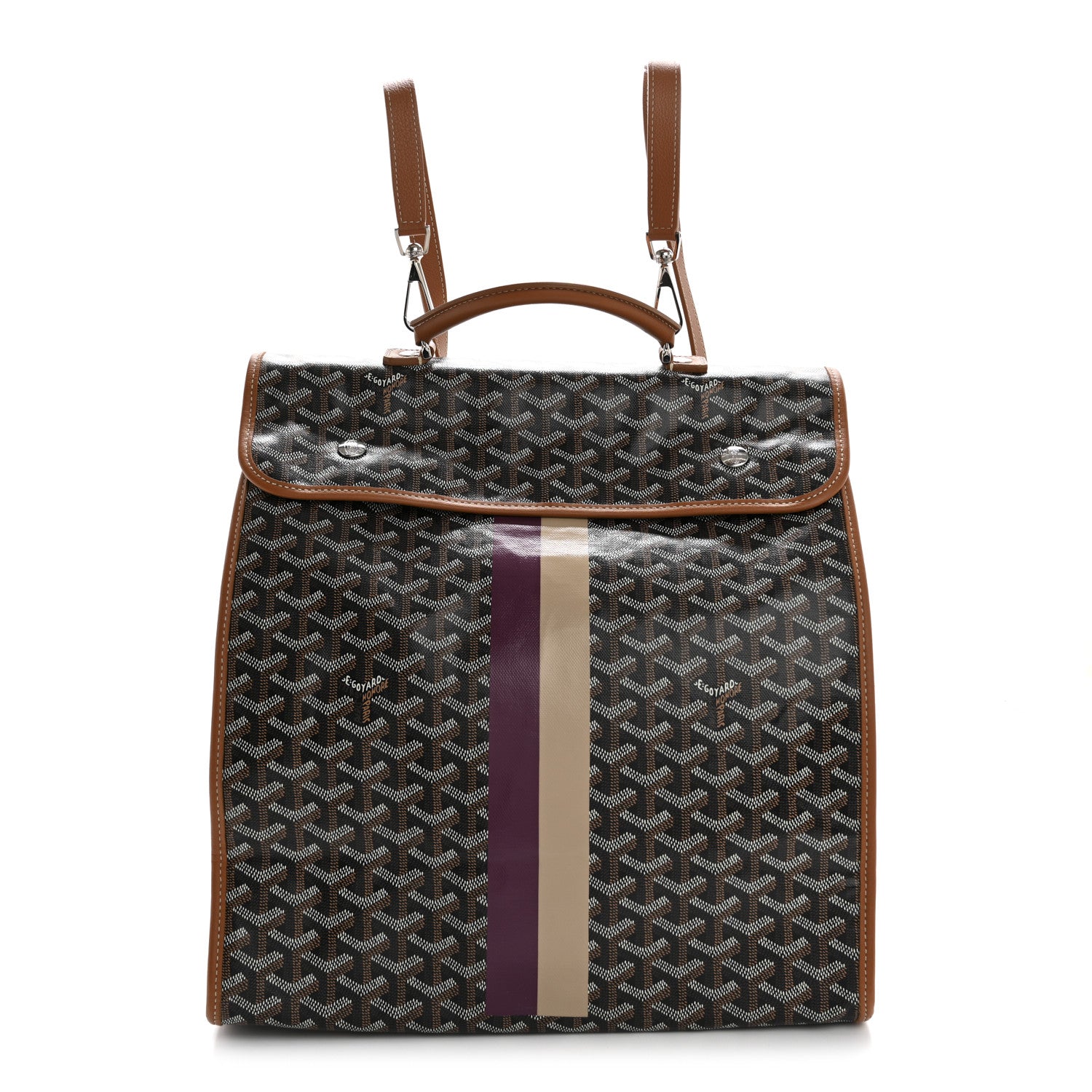 Goyard Goyardine Saint Leger Soft Briefcase Backpack Black Gold