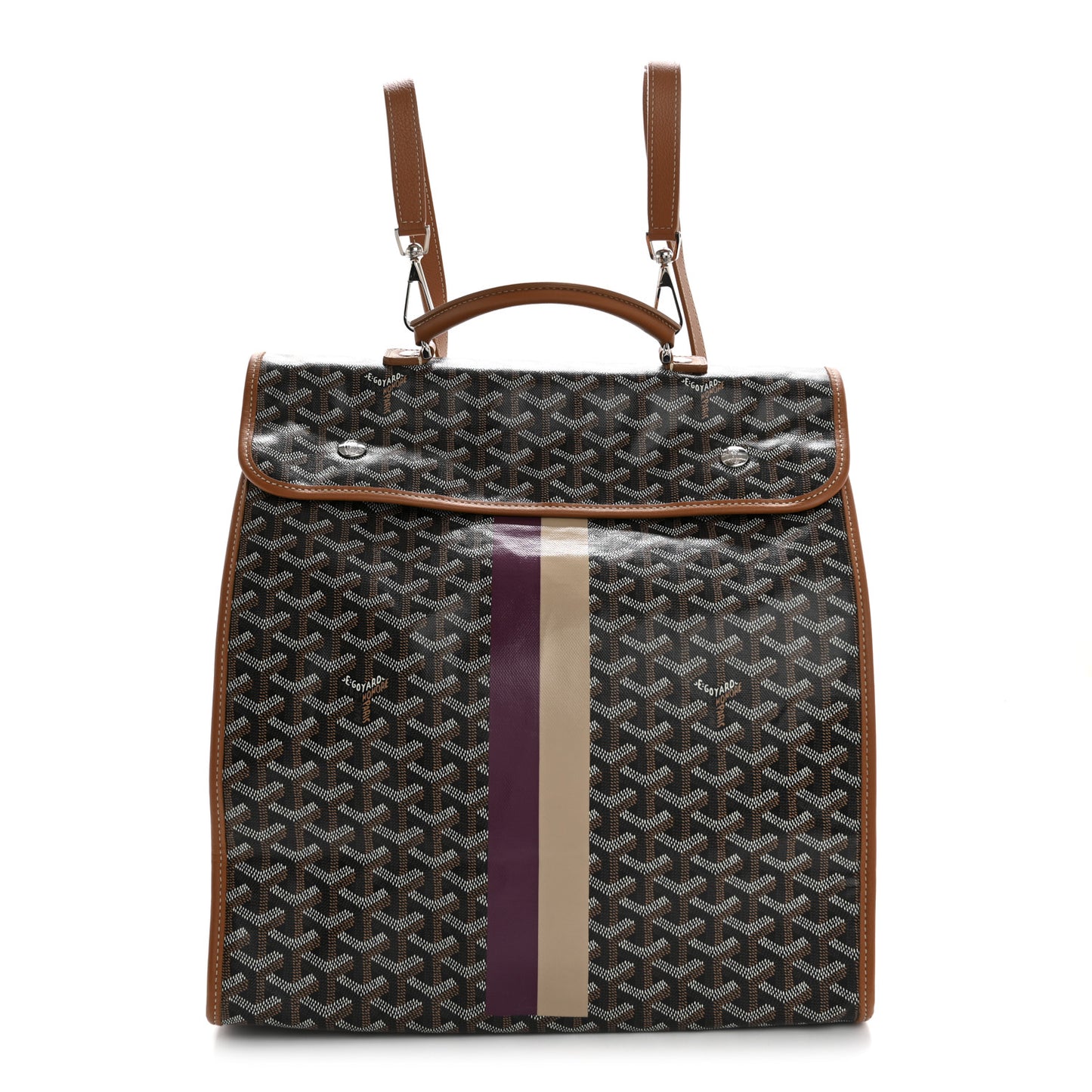 Goyardine Saint Leger Soft Briefcase Backpack Black Gold