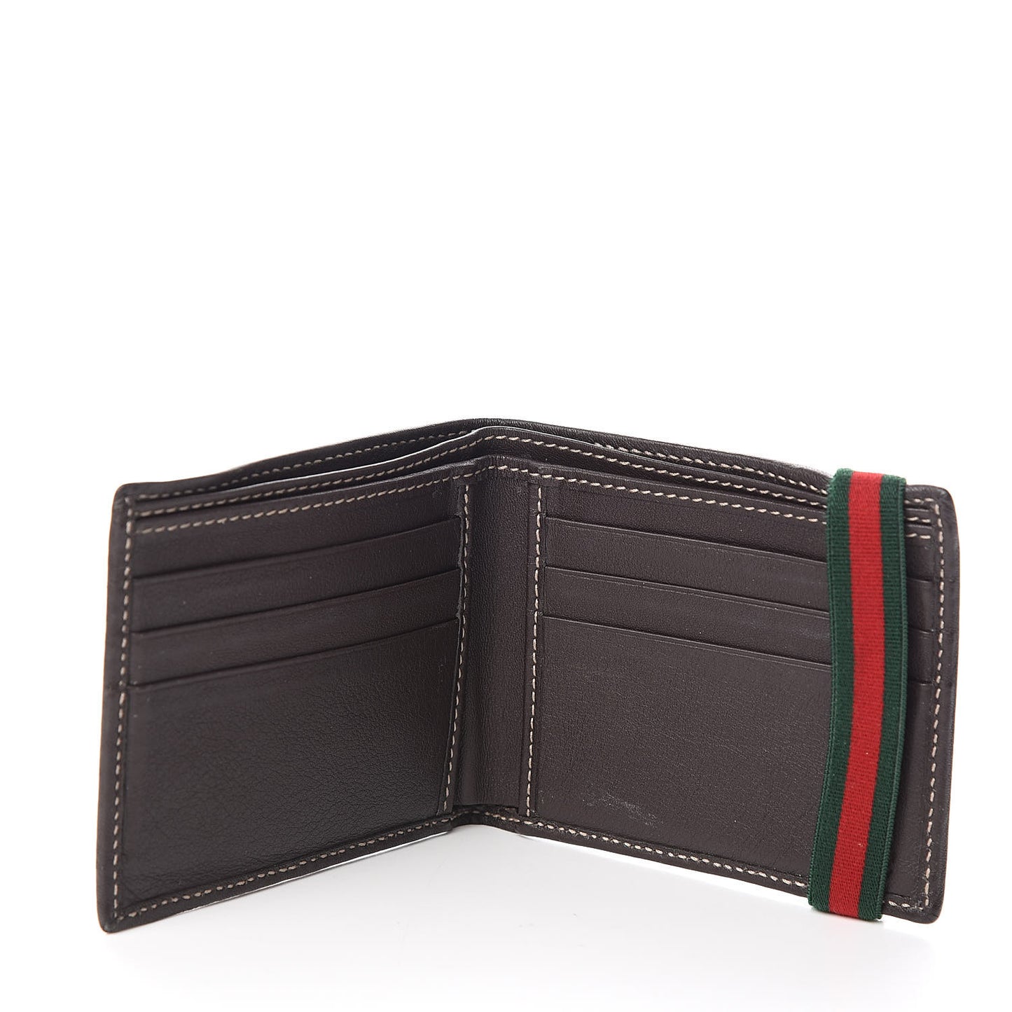 Monogram Web Band Bi-Fold Wallet Brown