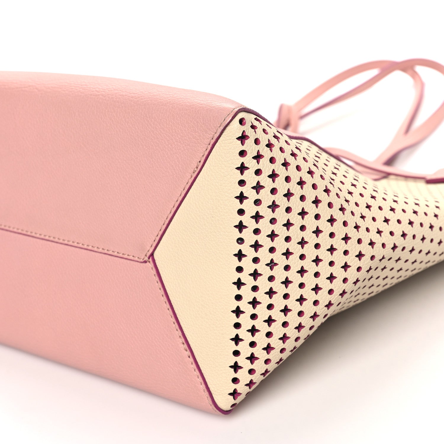 Louis Vuitton Calfskin Perforated Lockme Cabas Rose Poudre Creme 9 of 9