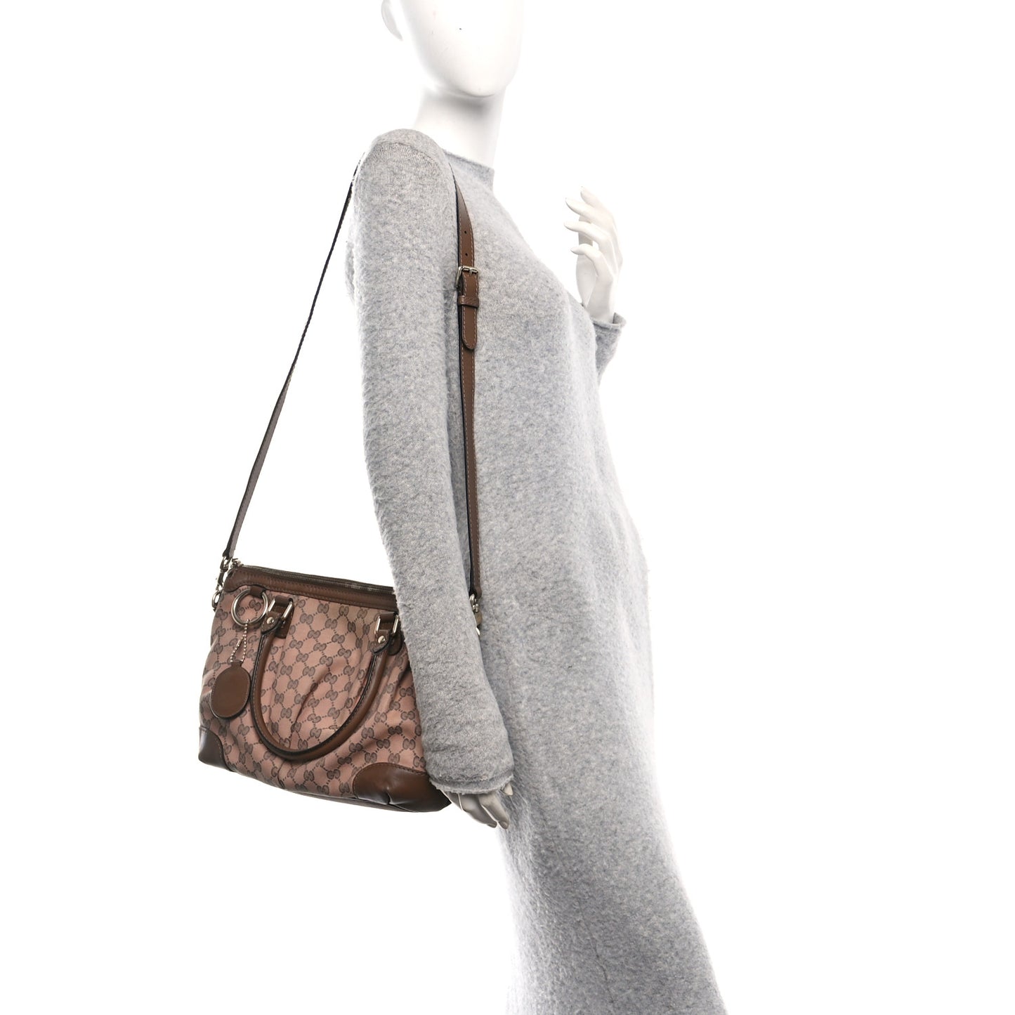 Monogram Medium Sukey Top Handle Bag Beige Brown