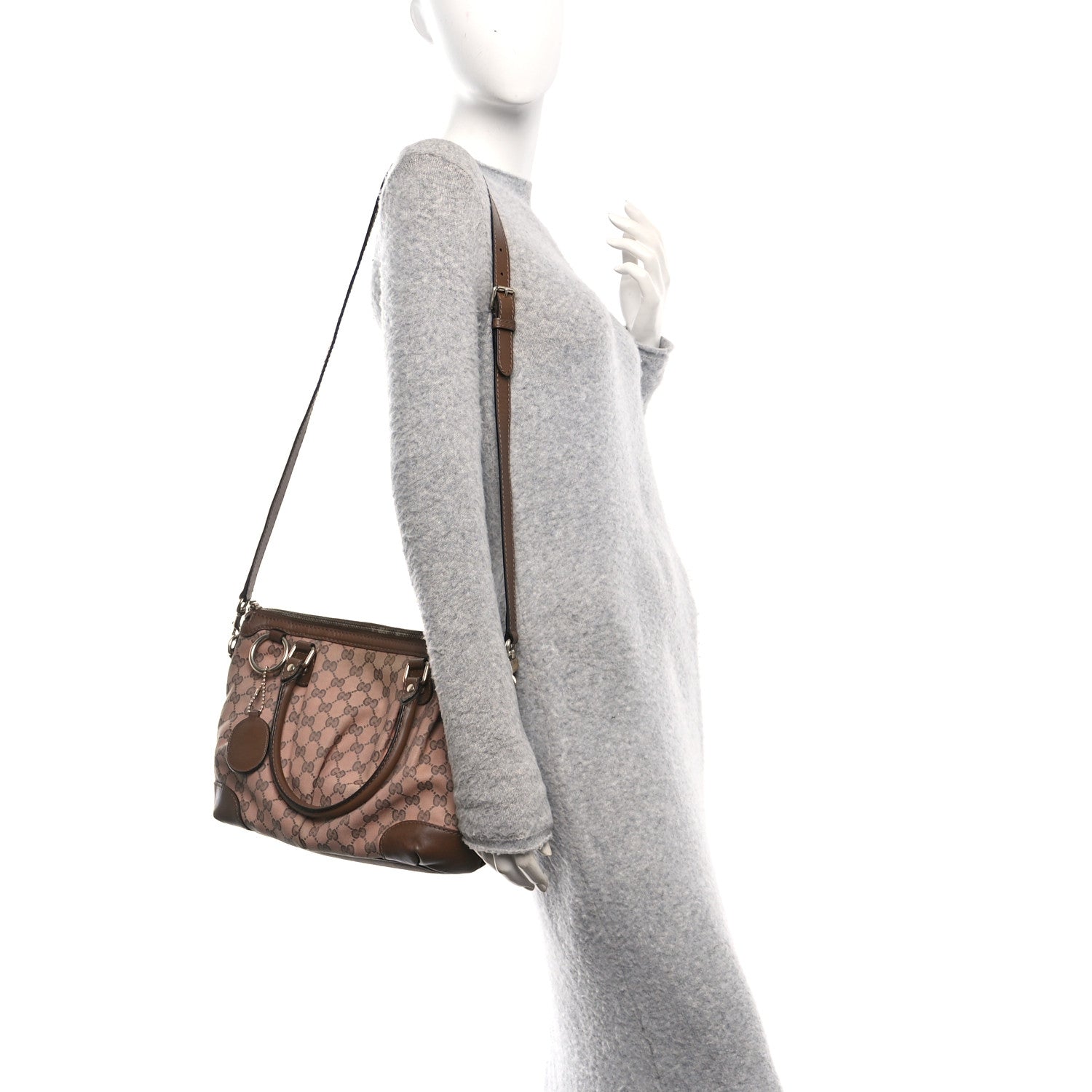 Gucci Monogram Medium Sukey Top Handle Bag Beige Brown 2 of 11