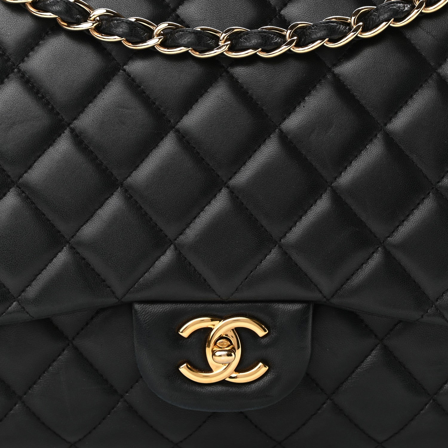 Chanel Lambskin Quilted Maxi Single Flap Black 7 of 9