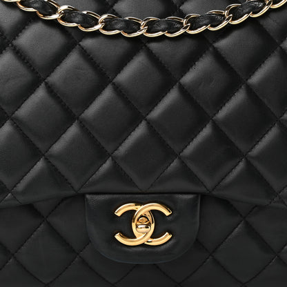 Chanel Lambskin Quilted Maxi Single Flap Black 7 of 9
