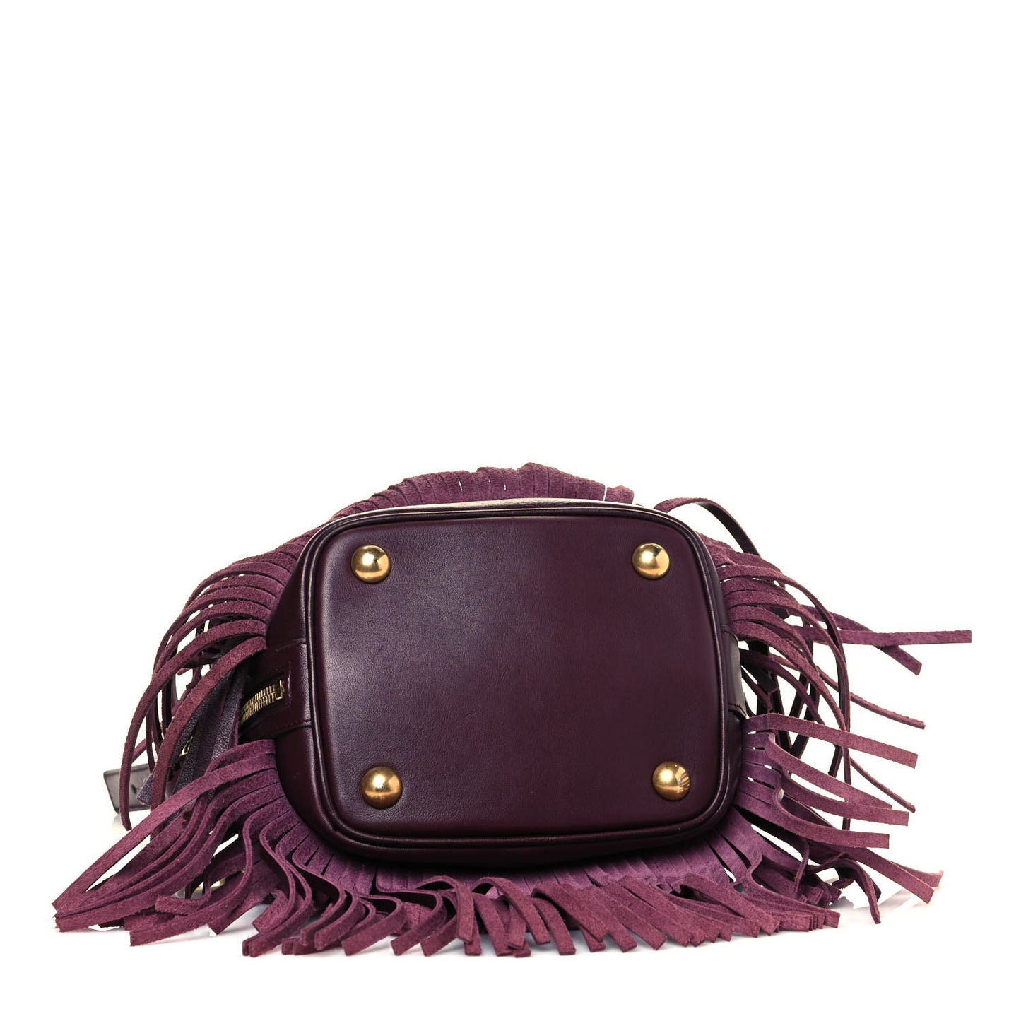 Calfskin Small Emmanuelle Fringe Hobo Bag Burgundy