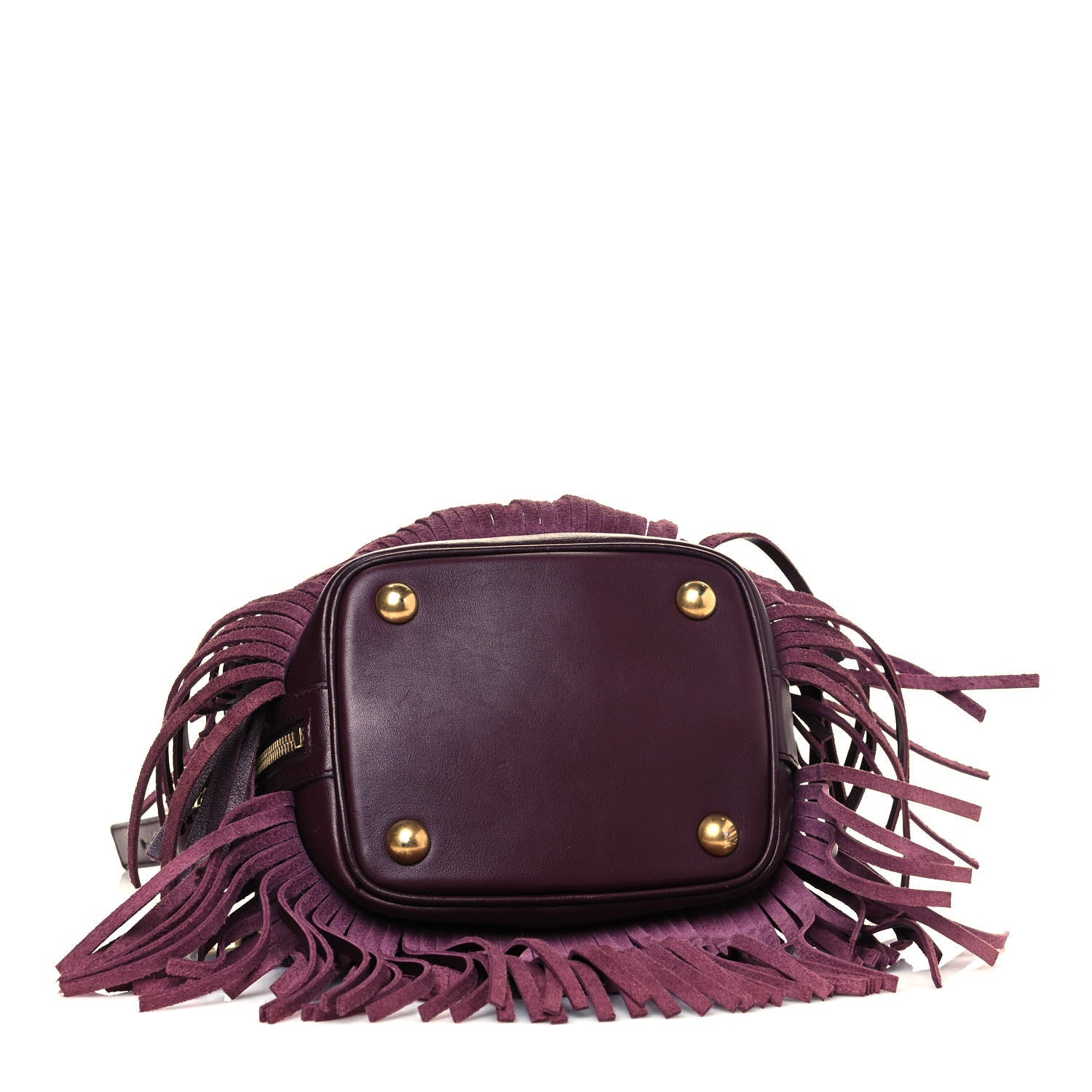 Saint Laurent Calfskin Small Emmanuelle Fringe Hobo Bag Burgundy 3 of 11