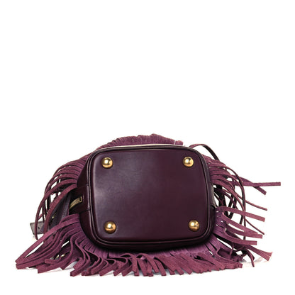 Saint Laurent Calfskin Small Emmanuelle Fringe Hobo Bag Burgundy 3 of 11
