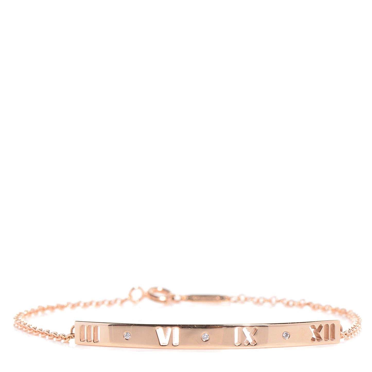 18K Rose Gold Diamond Atlas Bar Pierced Bracelet