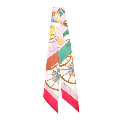 Hermes Silk Springs Springs Twilly Rose Vert Multicolor 2 of 4