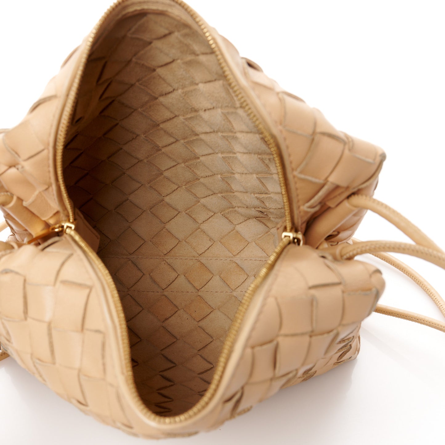 Nappa Intrecciato Small Loop Camera Bag Almond