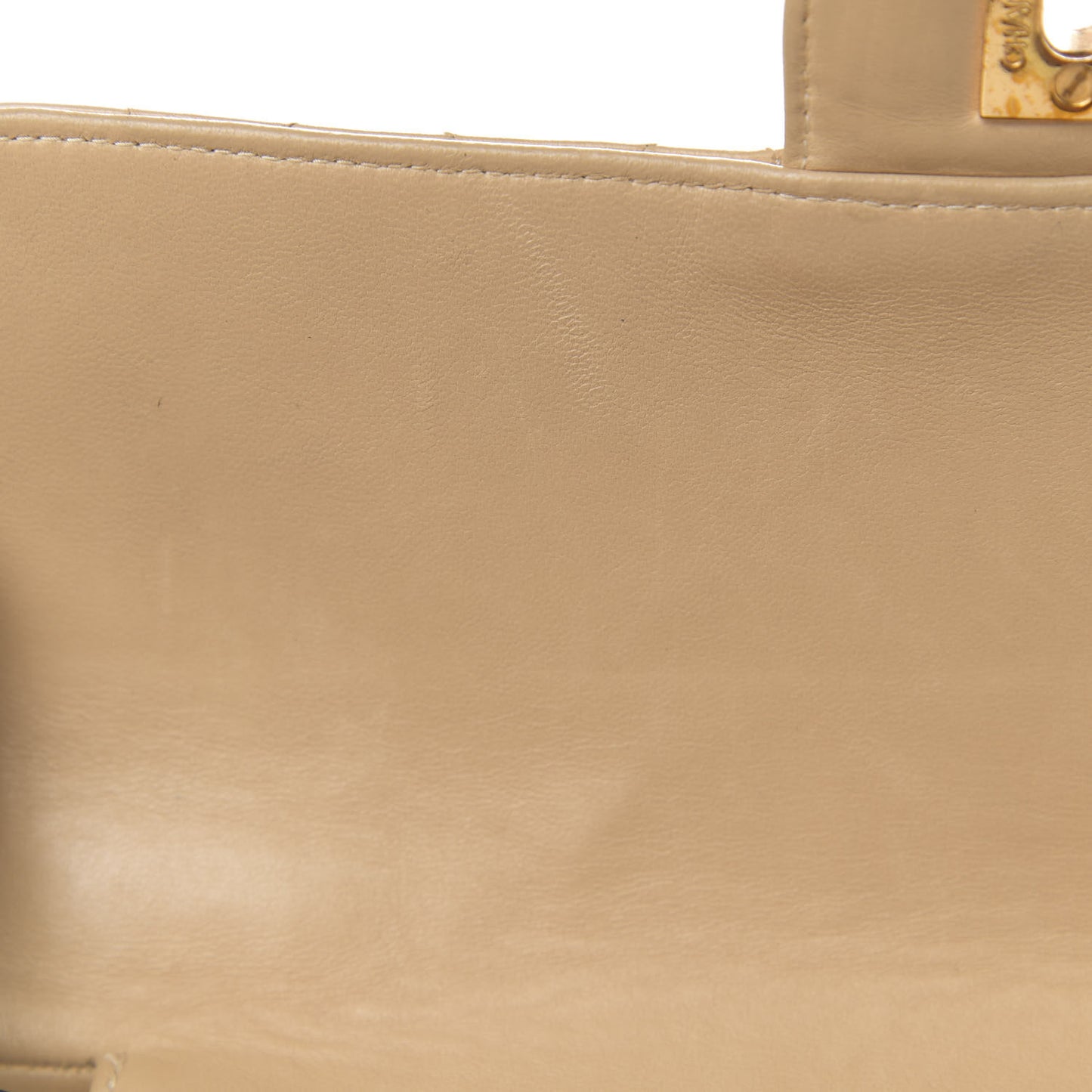 Lambskin Quilted Medium Double Sided Flap Beige