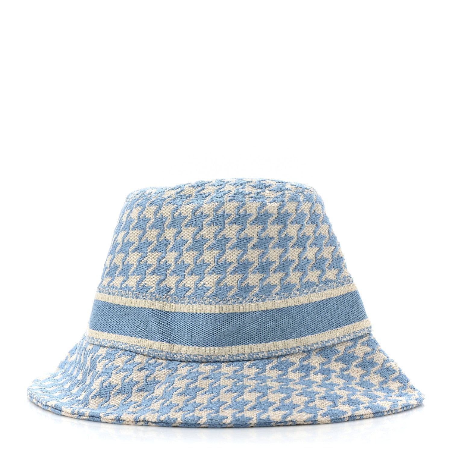 Christian Dior Pied De Poule Bucket Hat 59 Blue White 4 of 6