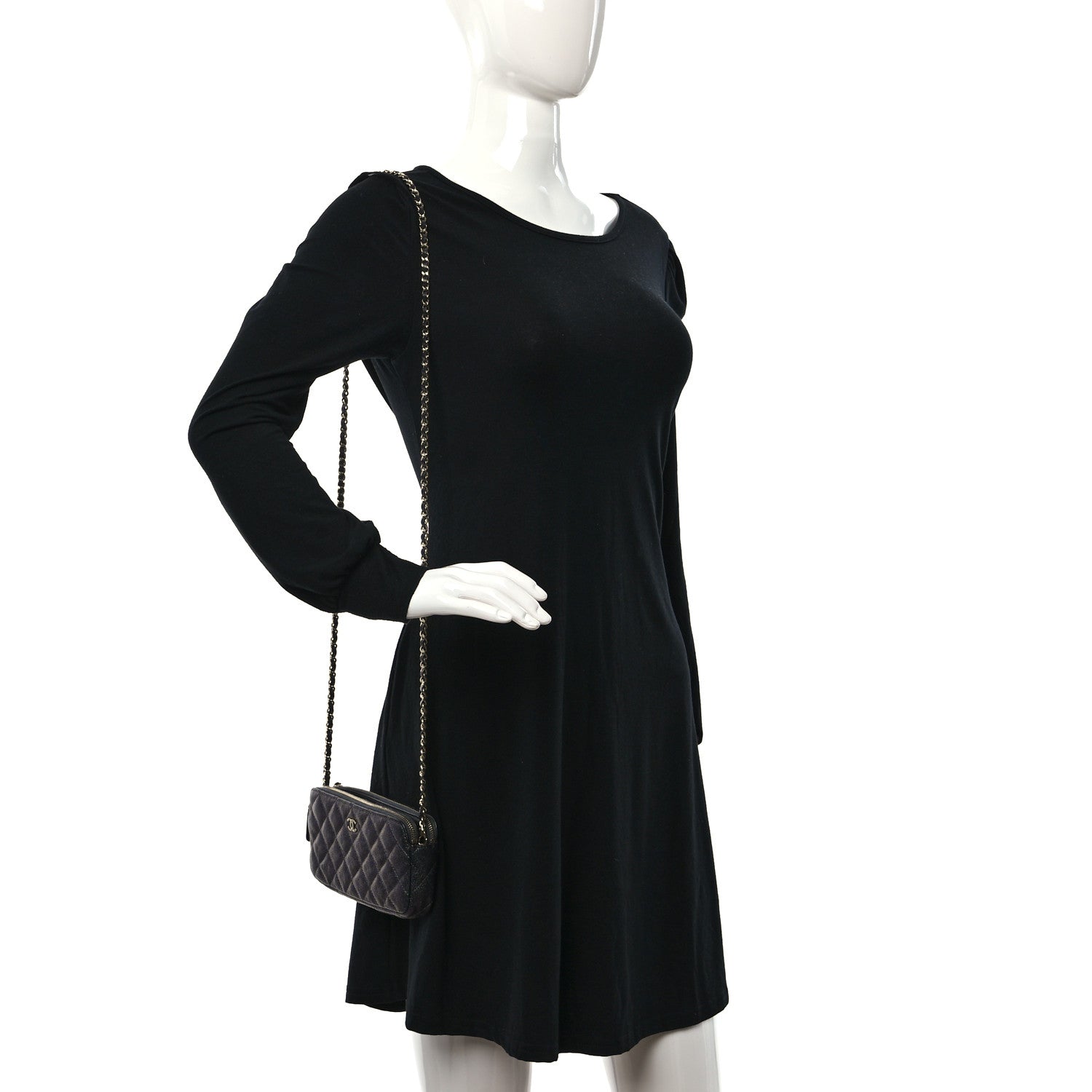 Chanel Iridescent Caviar Quilted Small Clutch With Chain Black 2 of 14