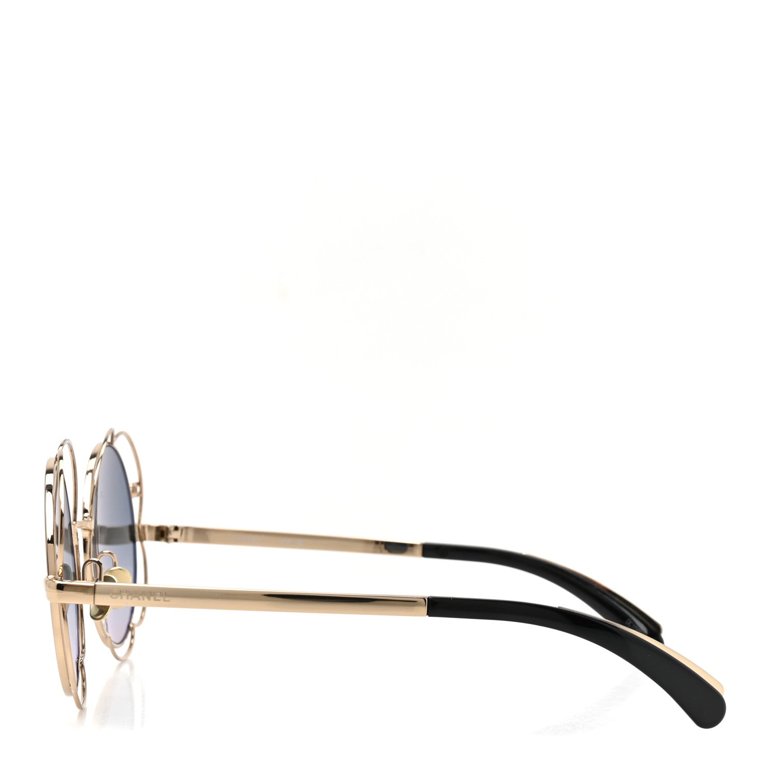 Chanel Metal Round Camellia Sunglasses 71573 Gold 3 of 7