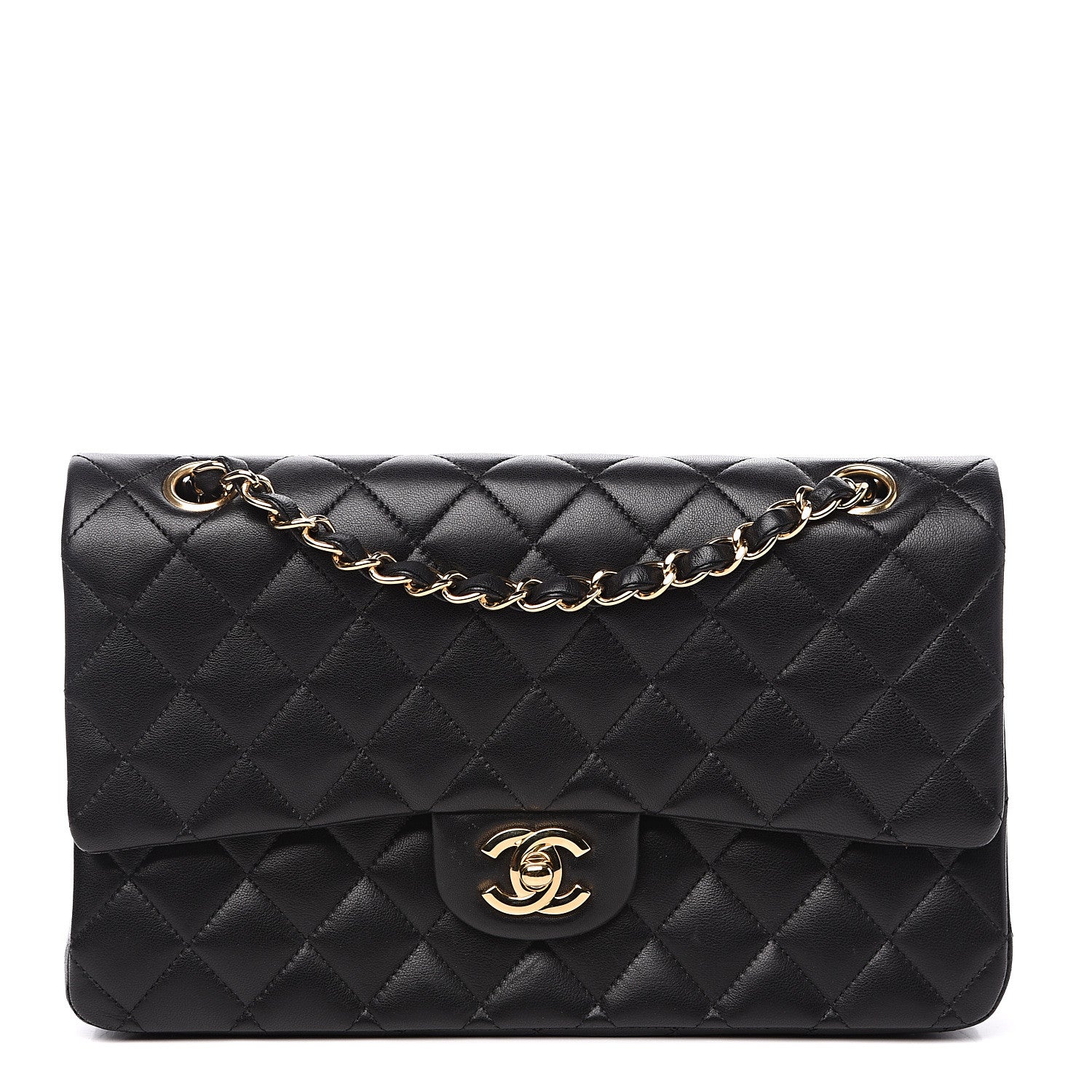 Chanel Lambskin Quilted Medium Double Flap Black 1 of 15