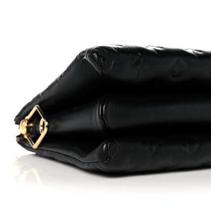 Louis Vuitton Lambskin Embossed Monogram Coussin PM Black 7 of 10
